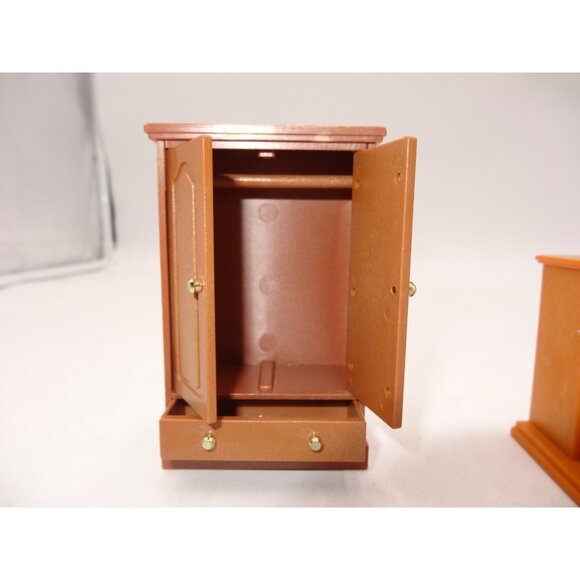 Loving Family Fisher Price Dollhouse Bookcase Corner Shelf Fireplace and Armoire - Picture 8 of 14